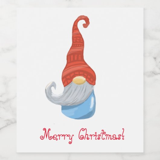 Funny gnome weinetikett (Einzelnes Label)