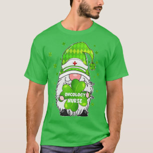Funny Gnome with Kleeblatt Oncology Nurse St Patri T-Shirt