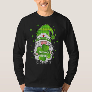 Funny Gnome with Kleeblatt Oncology Nurse St Patri T-Shirt