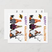 Funny Gnomen School Party Halloween Card Postkarte (Vorne/Hinten)