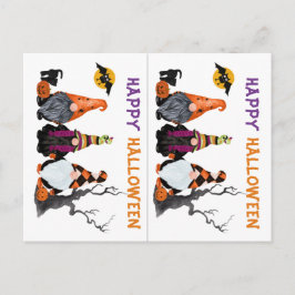 Funny Gnomen School Party Halloween Card Postkarte