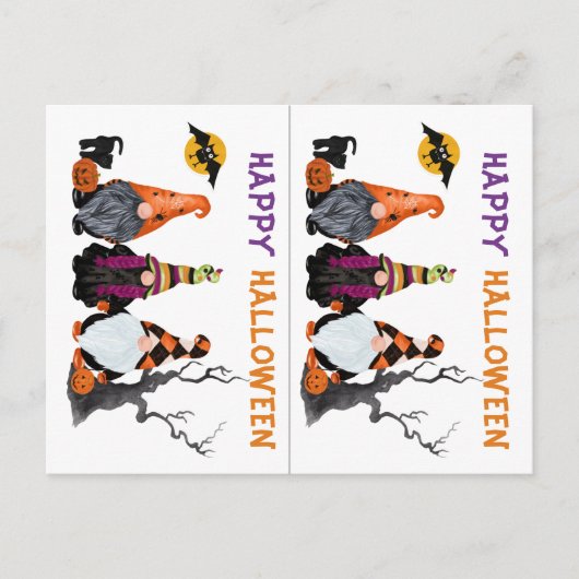 Funny Gnomen School Party Halloween Card Postkarte (Vorderseite)