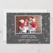 Funny Gnomes | Graues Weihnachtsfest - Foto Feiertagskarte (Rückseite)