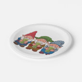 Funny Gnomes Holding a Matcha Drink Magical Pappteller (Schrägansicht)