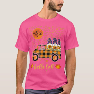 Funny Gnomes Holding Pumpkins Halloween Buffalo pl T-Shirt