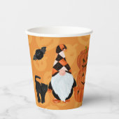 Funny Gnomes Jack o' Lantern Halloween Pappbecher (Vorderseite)