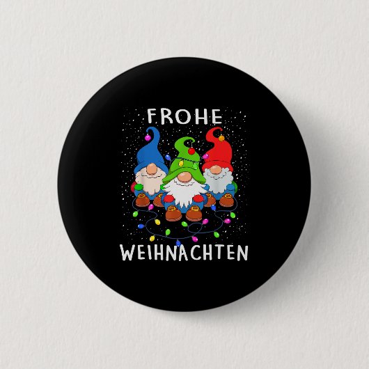 Funny Gnomes Merry Christmas Frohe Weihnachten  Button (Vorderseite)