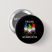Funny Gnomes Merry Christmas Frohe Weihnachten  Button (Vorne & Hinten)