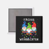 Funny Gnomes Merry Christmas Frohe Weihnachten  Magnet (Vorderseite/Rückseite)