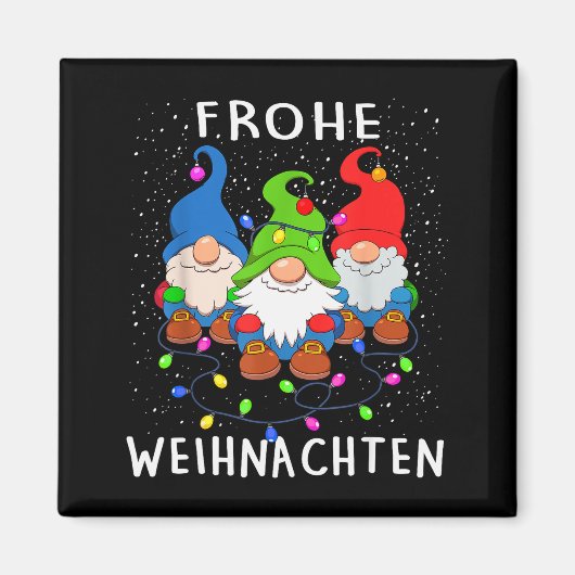 Funny Gnomes Merry Christmas Frohe Weihnachten  Magnet (Vorne)