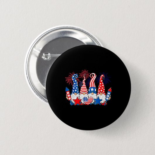 Funny Gnomes Patriotic American Flag Niedlich Gnom Button (Vorne & Hinten)