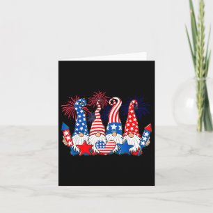 Funny Gnomes Patriotic American Flag Niedlich Gnom Karte