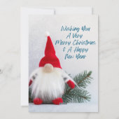 Funny Gnomes Weihnachtsgrüße Feiertagskarte (Rückseite)