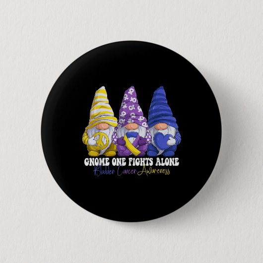 Funny Gnomies Bladder Cancer Awareness Month Purpl Button (Vorderseite)