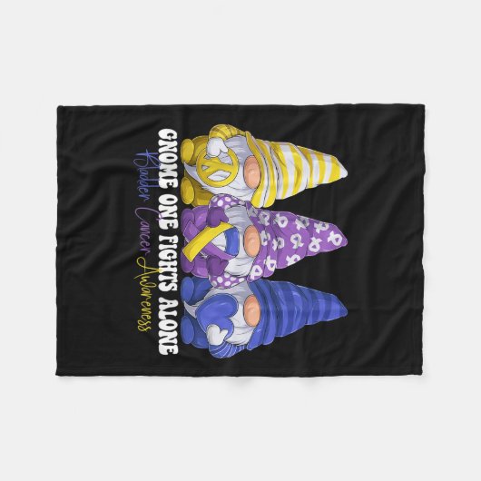 Funny Gnomies Bladder Cancer Awareness Month Purpl Fleecedecke (Vorderseite (Horizontal))