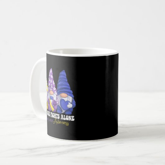 Funny Gnomies Bladder Cancer Awareness Month Purpl Kaffeetasse (Vorderseite Links)