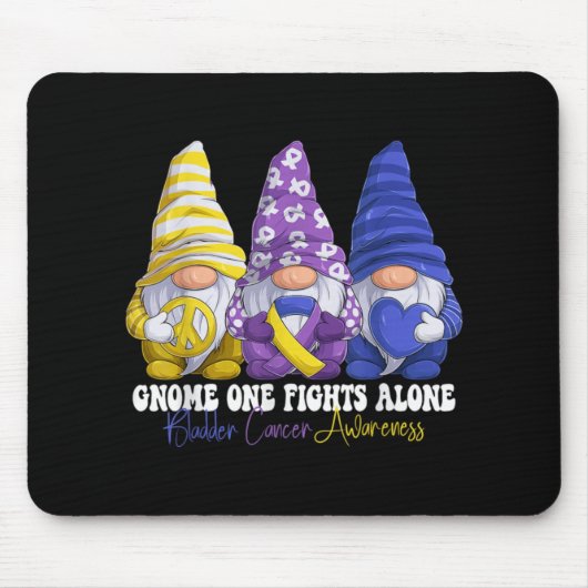 Funny Gnomies Bladder Cancer Awareness Month Purpl Mousepad (Vorne)