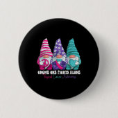 Funny Gnomies Thyroid Cancer Awareness Month Ribbo Button (Vorderseite)