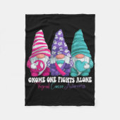 Funny Gnomies Thyroid Cancer Awareness Month Ribbo Fleecedecke (Vorderseite)