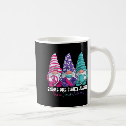 Funny Gnomies Thyroid Cancer Awareness Month Ribbo Kaffeetasse (Rechts)