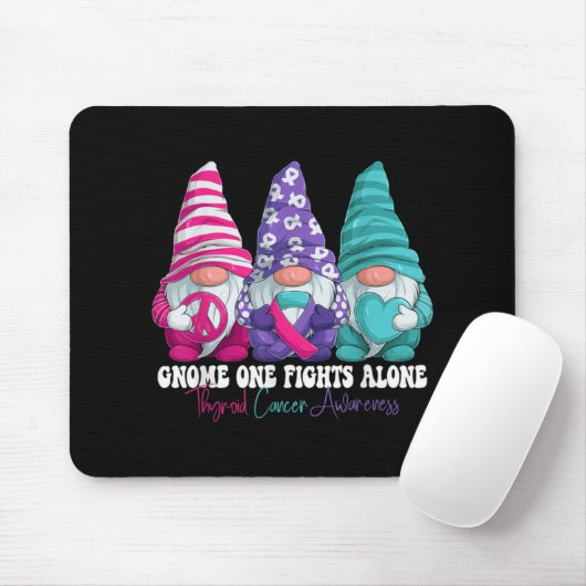 Funny Gnomies Thyroid Cancer Awareness Month Ribbo Mousepad (Mit Mouse)