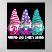 Funny Gnomies Thyroid Cancer Awareness Month Ribbo Poster (Vorne)
