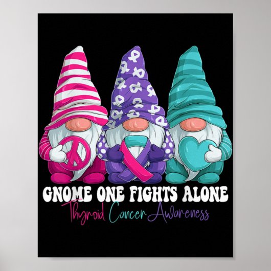 Funny Gnomies Thyroid Cancer Awareness Month Ribbo Poster (Vorne)