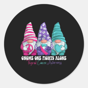 Funny Gnomies Thyroid Cancer Awareness Month Ribbo Runder Aufkleber