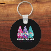 Funny Gnomies Thyroid Cancer Awareness Month Ribbo Schlüsselanhänger (Vorderseite)