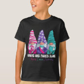 Funny Gnomies Thyroid Cancer Awareness Month Ribbo T-Shirt (Vorderseite)