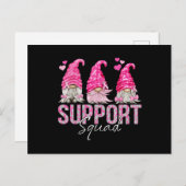 Funny Gnomies unterstützen Squad Breast Cancer Awa Postkarte (Vorne/Hinten)