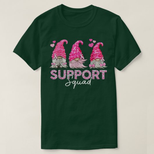 Funny Gnomies unterstützen Squad Breast Cancer Awa T-Shirt (Design vorne)