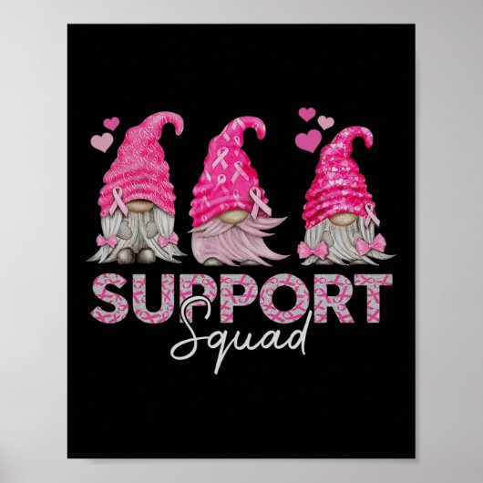 Funny Gnomies unterstützen Squad Brustkrebs Poster (Vorne)