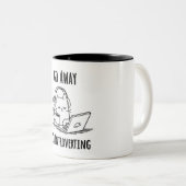 Funny Go Away, den ich vorstelle Zweifarbige Tasse (VorderseiteRechts)
