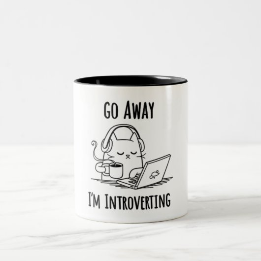 Funny Go Away, den ich vorstelle Zweifarbige Tasse (Mittel)