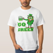 Funny "Go Green" Drink Leprechaun T-Shirt (Vorderseite)