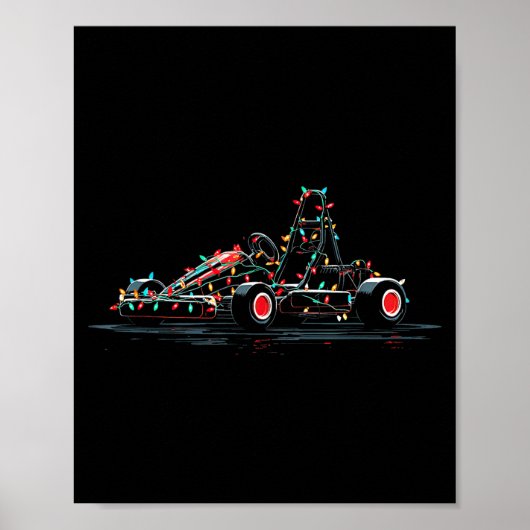Funny Go Kart Christmas Graphics Lights Lover Kart Poster (Vorne)