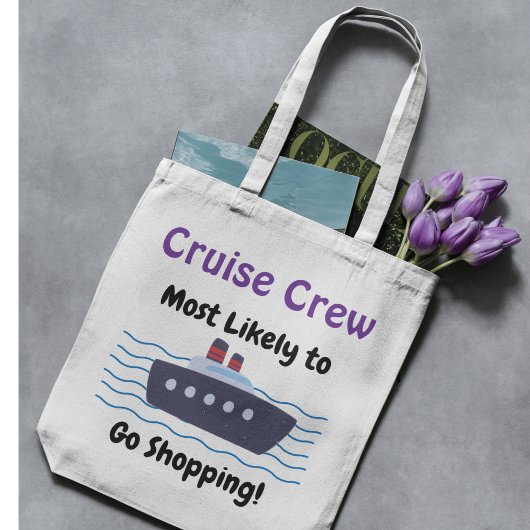 Funny 'Go Shopping' Cruise Blue/ White Personalize Tasche
