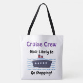 Funny 'Go Shopping' Cruise Blue/ White Personalize Tasche (Vorderseite)