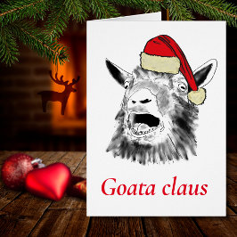 Funny Goat a Claus schreien Weihnachten