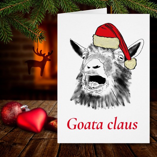Funny Goat a Claus schreien Weihnachten