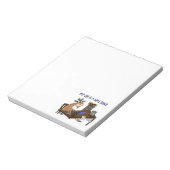 Funny Goat at Desk Goat Rodeo Job Spaß Notizblock (Rotiert)