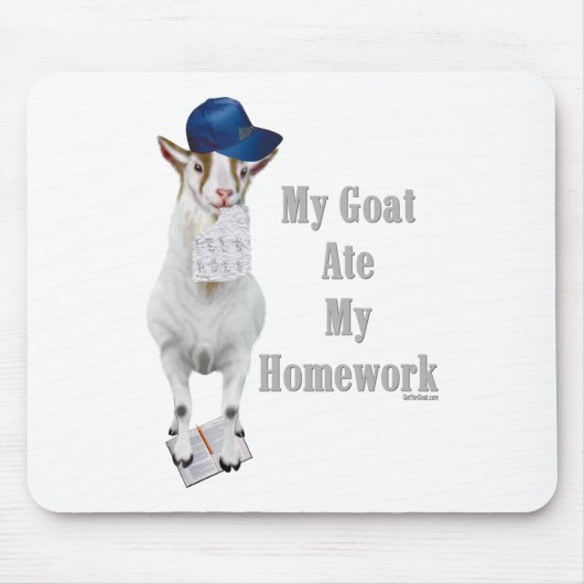 Funny Goat Ate Meine Hausaufgaben Mousepad (Vorne)