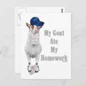 Funny Goat Ate Meine Hausaufgaben Postkarte (Vorne/Hinten)