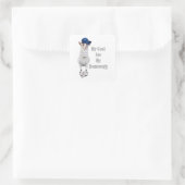 Funny Goat Ate Meine Hausaufgaben Quadratischer Aufkleber (Tasche)