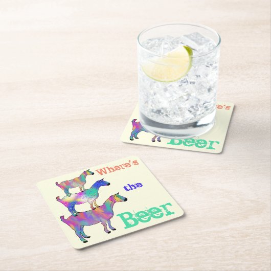 Funny Goat Beer Sprichwort Rechteckiger Pappuntersetzer (Vor Ort)