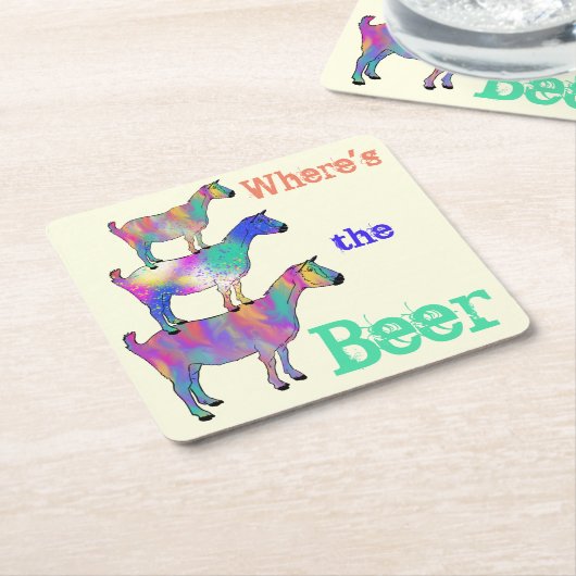 Funny Goat Beer Sprichwort Rechteckiger Pappuntersetzer (angewinkelt)