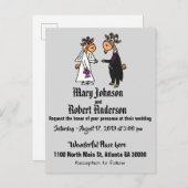 Funny Goat Brie and Groom Wedding Einladung (Vorne/Hinten)