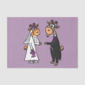 Funny Goat Brie and Groom Wedding Seidenpapier (Vorderseite)