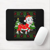 Funny Goat Christmas Lights Santa Costume Ugly Xma Mousepad (Mit Mouse)